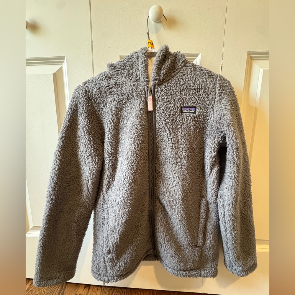 Kids Patagonia Gray Sherpa Fleece Jacket